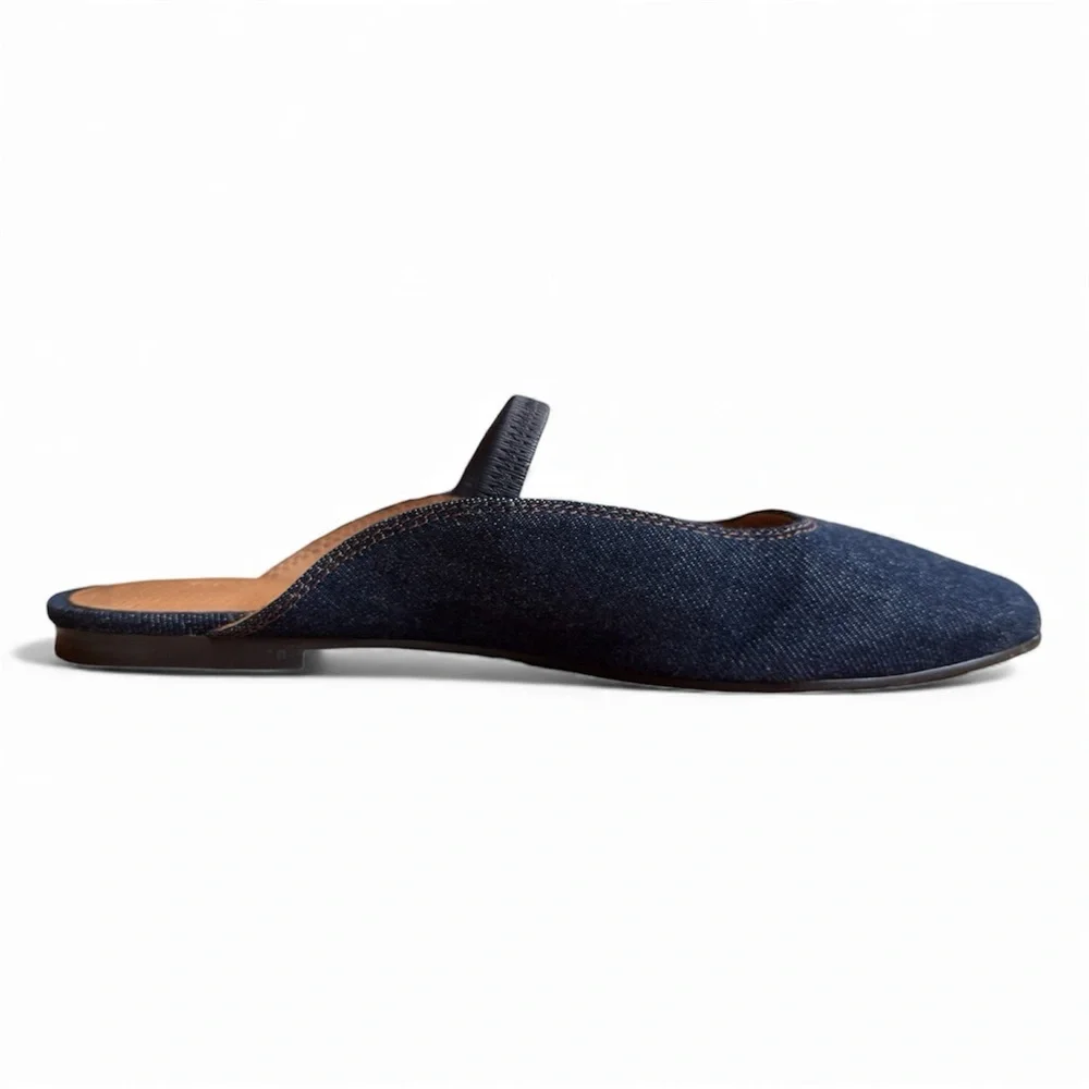 Madewell The Greta Ballet Flat Mule Dark Denim Multi Women’s Size 7 - Picture 4 of 11